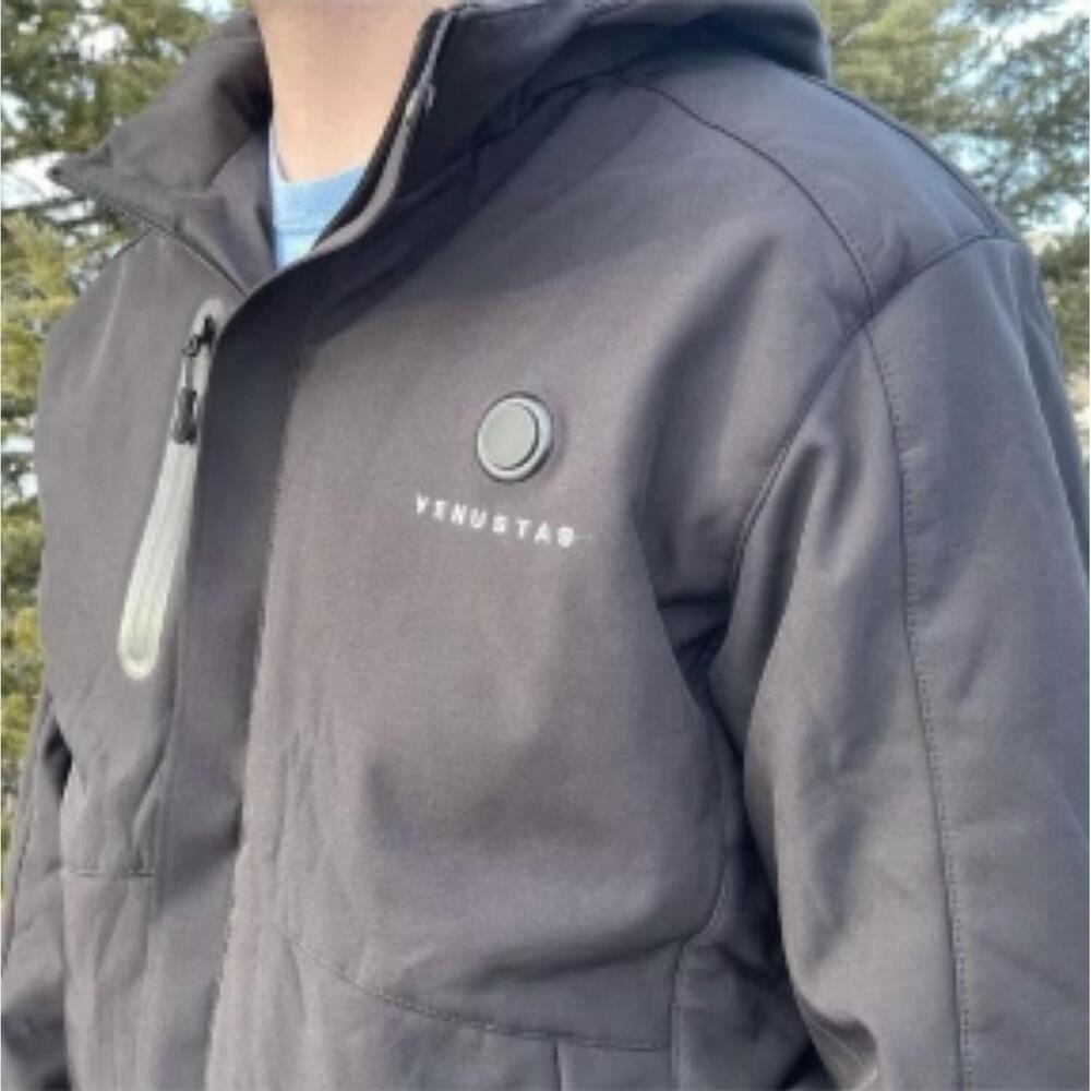 NEW VENUSTAS heated hooded 7.4v full-zip jacket in black